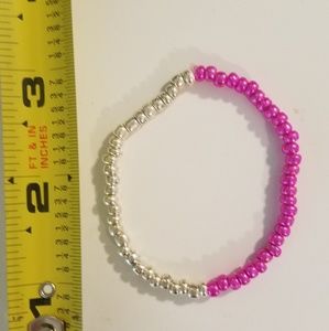 Glass bead stretch bracelet hand made